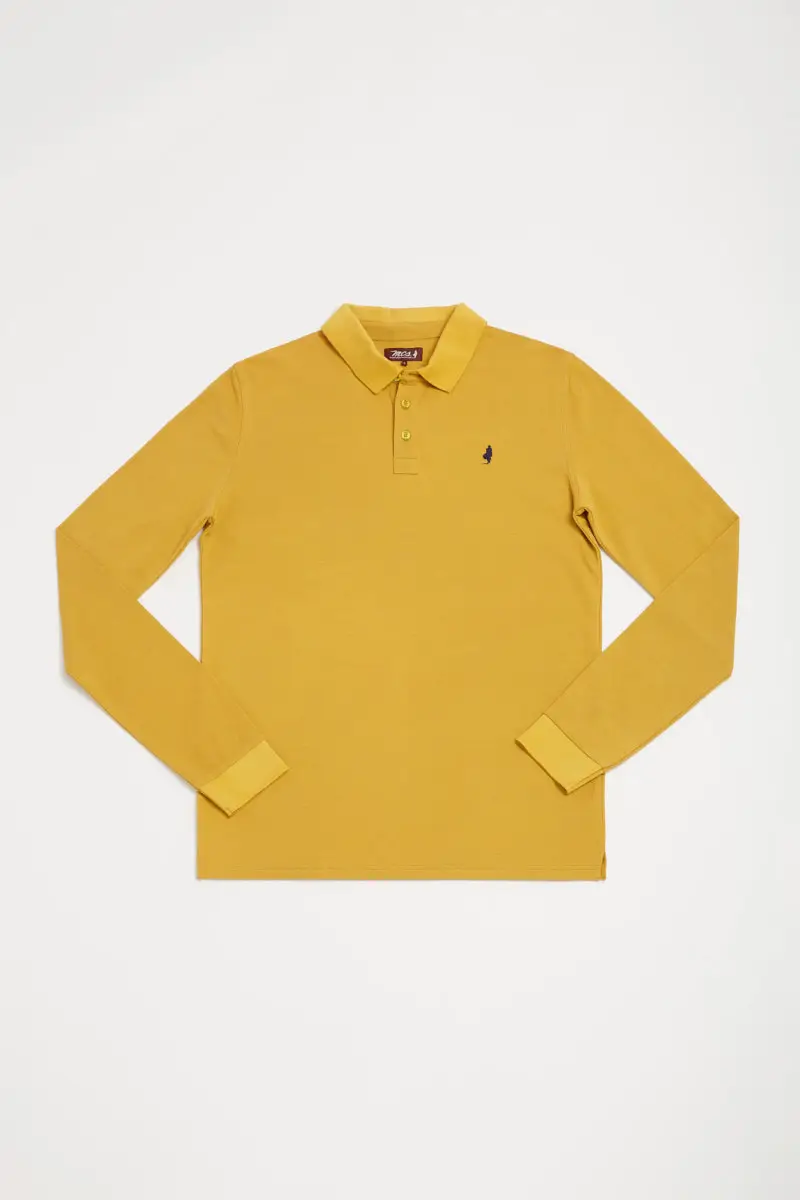 Polo uni manches longues Camel – MCS