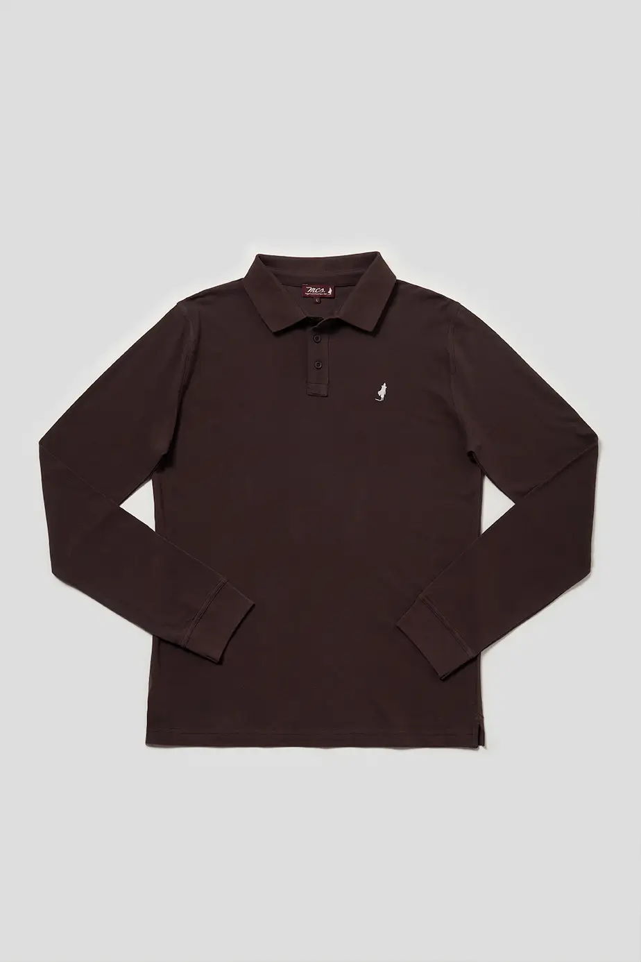 Polo uni manches longues Chocolat – MCS