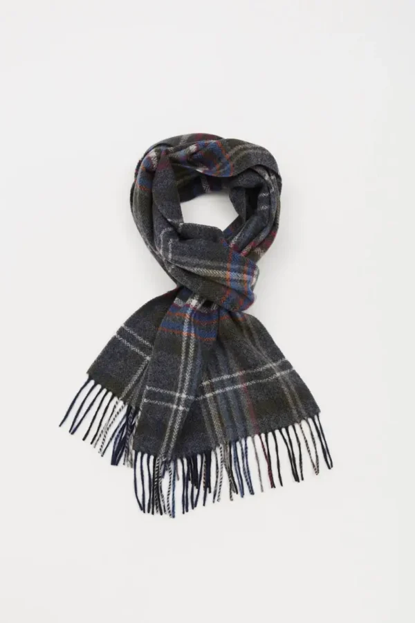 Echarpe en laine carreaux Gris - MCS