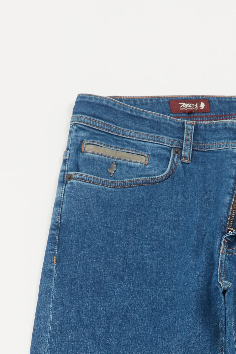 Jean regular tapered stone washed Bleu - MCS – Image 3