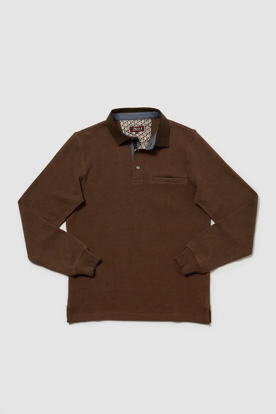 Polo manches longues chaud Marron clair – MCS