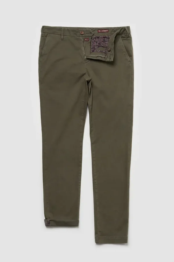 Pantalon chino gabardine Vert kaki - MCS