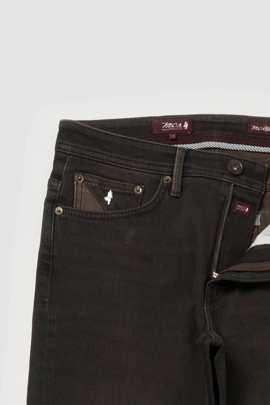 Jean stretch regular tapered coloré Chocolat - MCS – Image 2