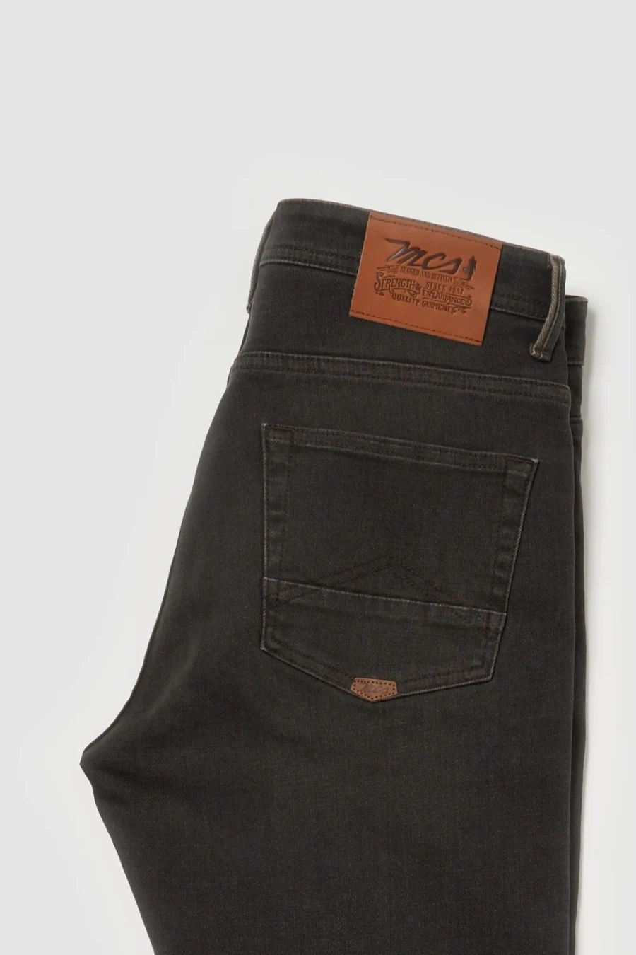 Jean stretch regular tapered coloré Chocolat - MCS – Image 4