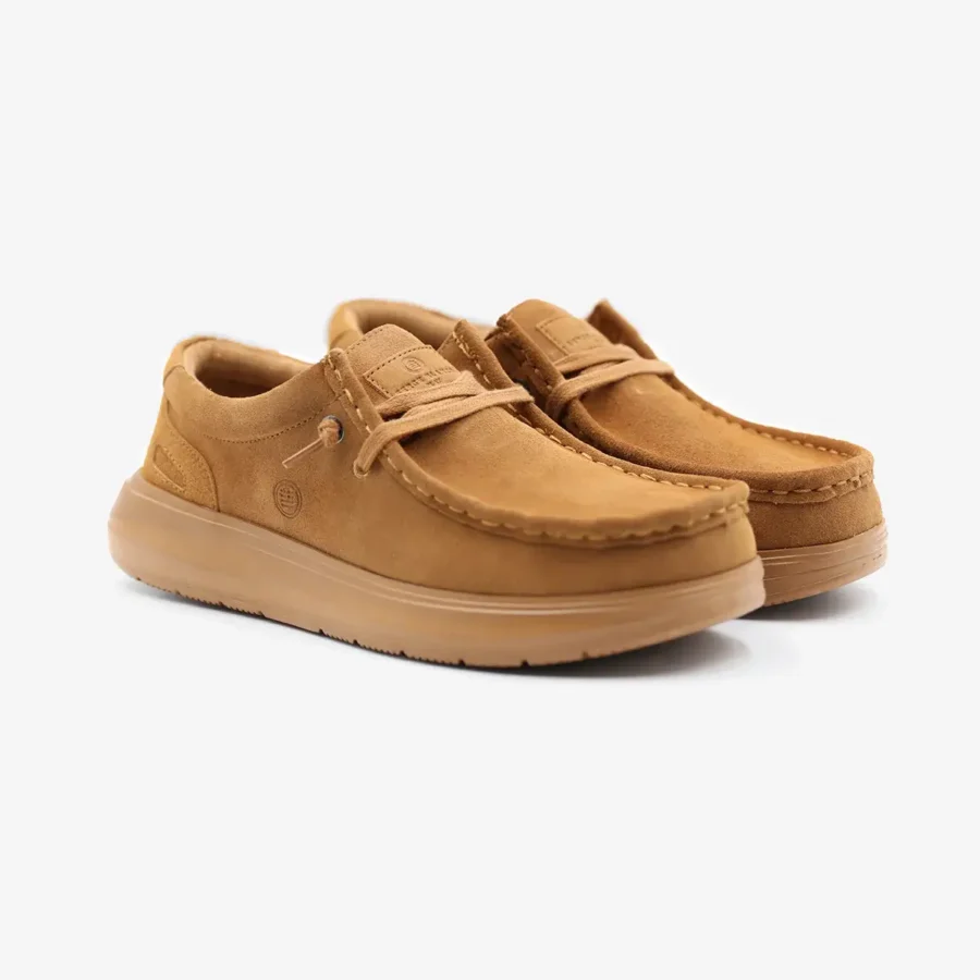 Chaussure bateau Saint‑Jean nubuck camel – Image 2