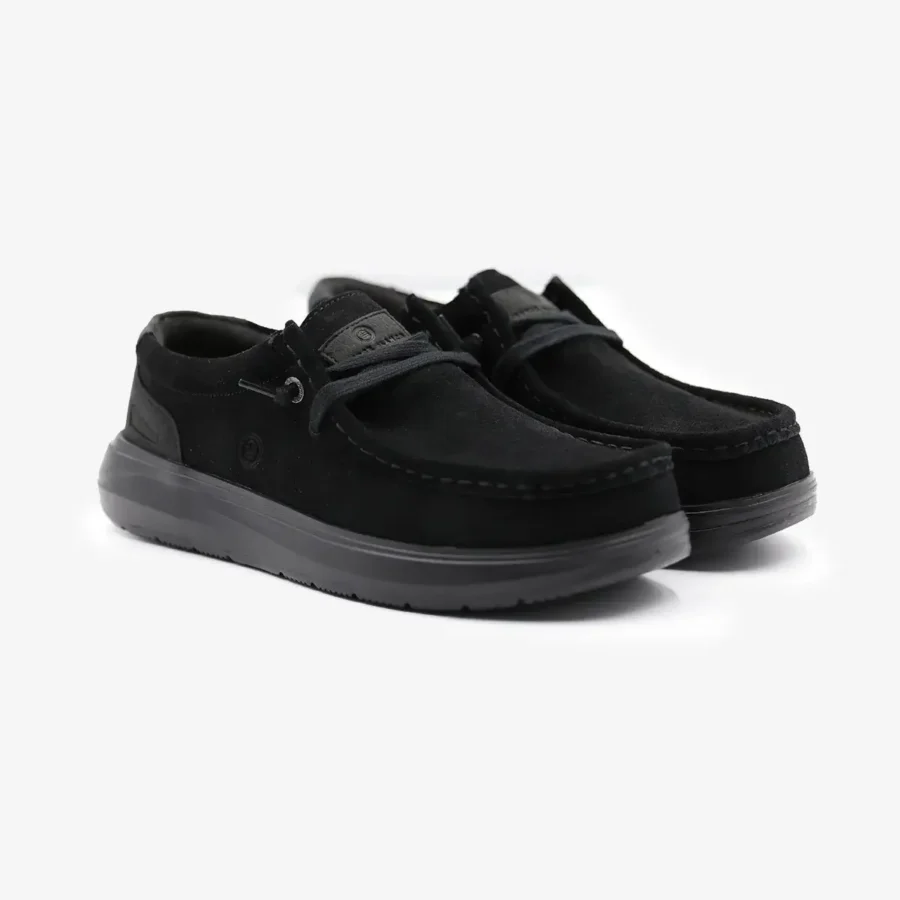 Chaussure bateau Saint‑Jean nubuck noir – Image 5