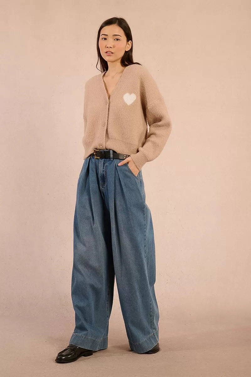 Gilet en maille, imprimé cœur Molly Bracken