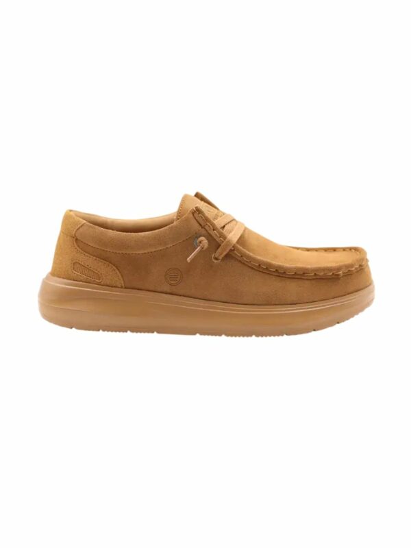 Chaussure bateau Saint‑Jean nubuck camel
