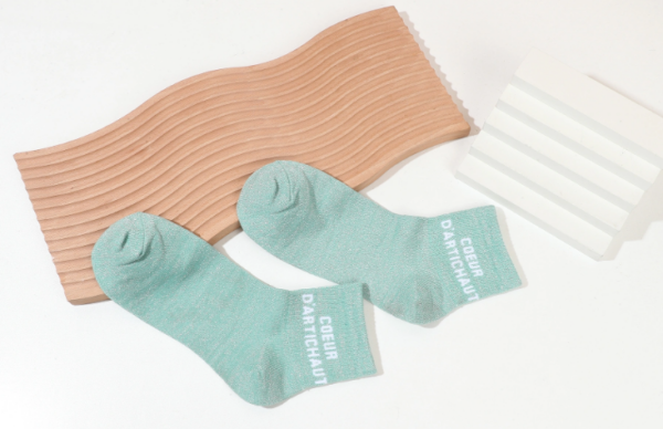 Chaussettes à Paillettes et Petit Message vert