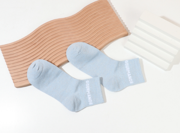 Chaussettes à Paillettes et Petit Message Bleu Ciel