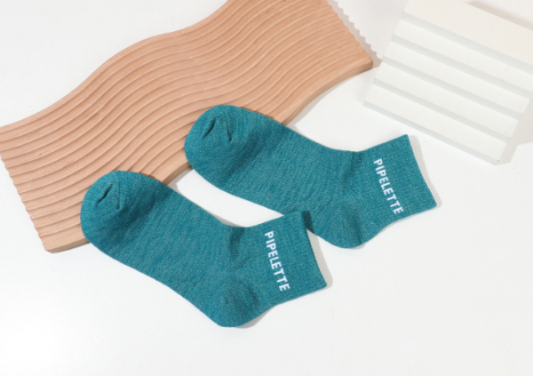 Chaussettes à Paillettes et Petit Message Vert Canard