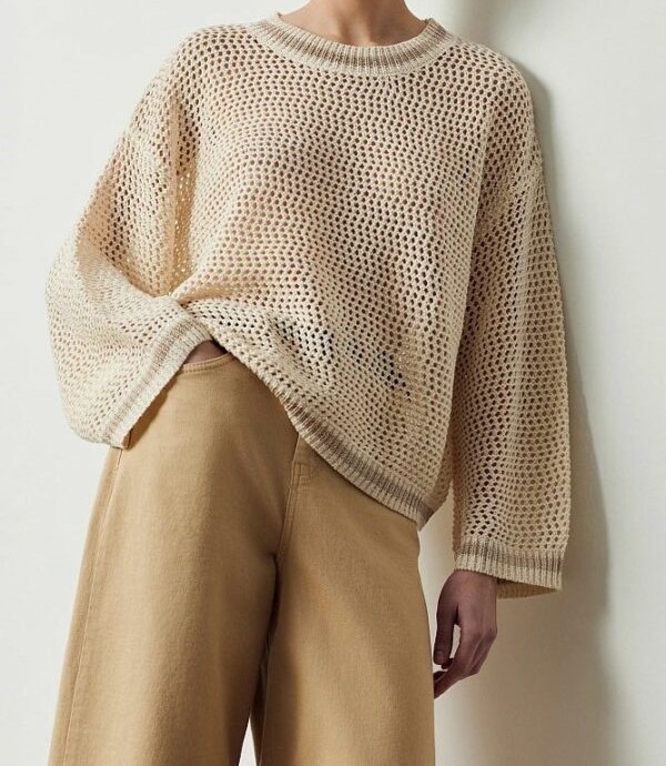 Pull ajouré femme ivoire BSB