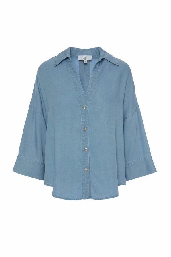 Chemisier Femme à manche 3/4 bleu BSB