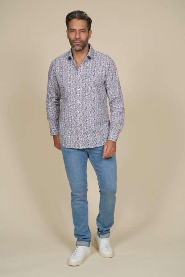 Chemise Homme imprimée à motifs fleurs MCS