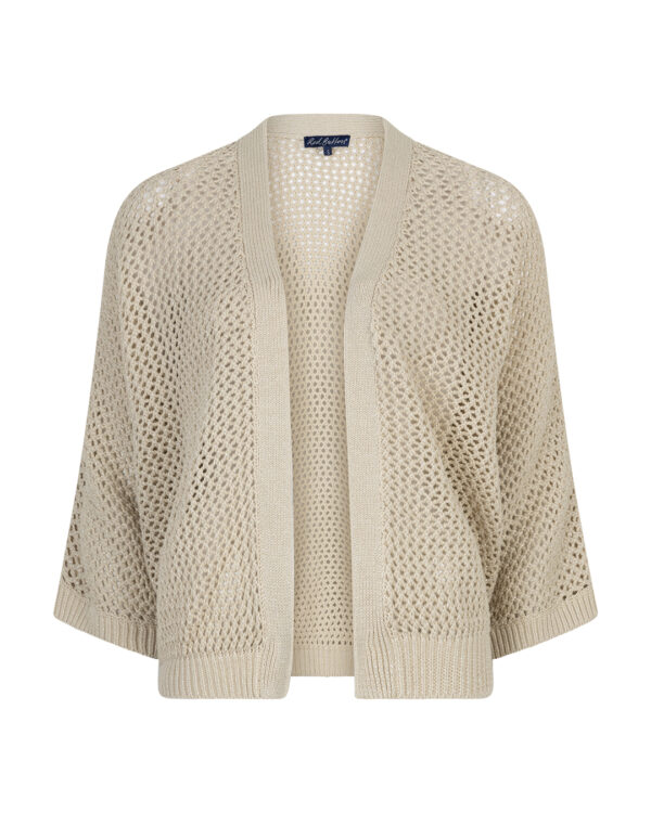 Cardigan Pointelle Red Button beige