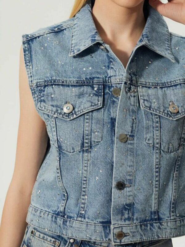 Veste jean sans manche femme BSB