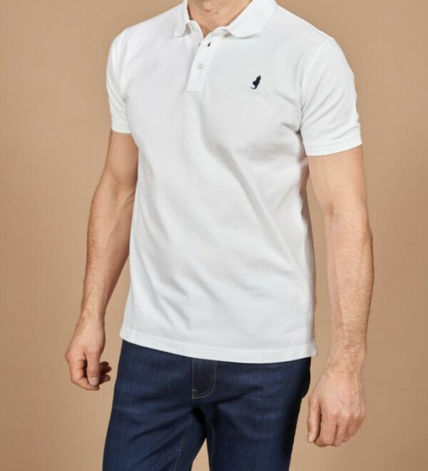Polo piqué uni Blanc MCS