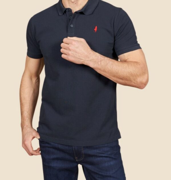 Polo piqué uni Bleu foncé MCS