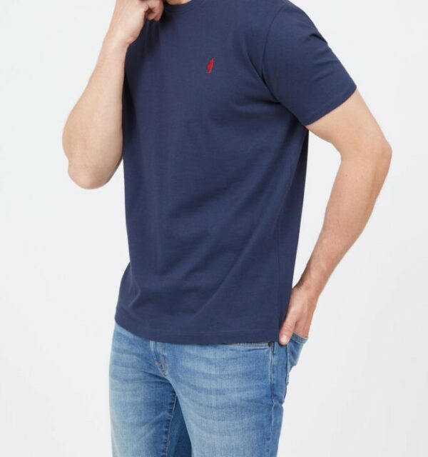T-shirt homme basic uni col rond Bleu marine MCS