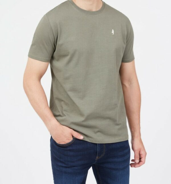 T-shirt homme basic uni col rond Vert Kaki MCS