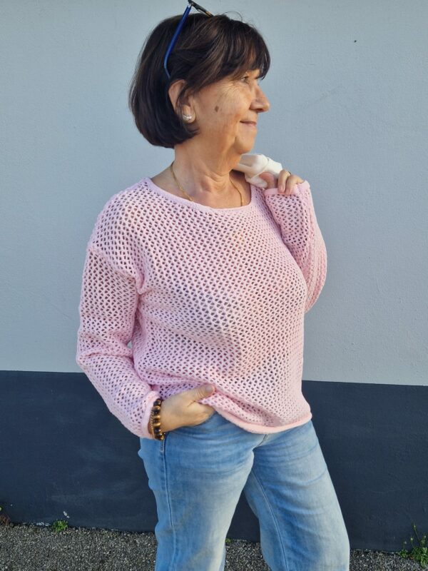 Pull en Maille Ajourée ROSE LILI SIDONIO