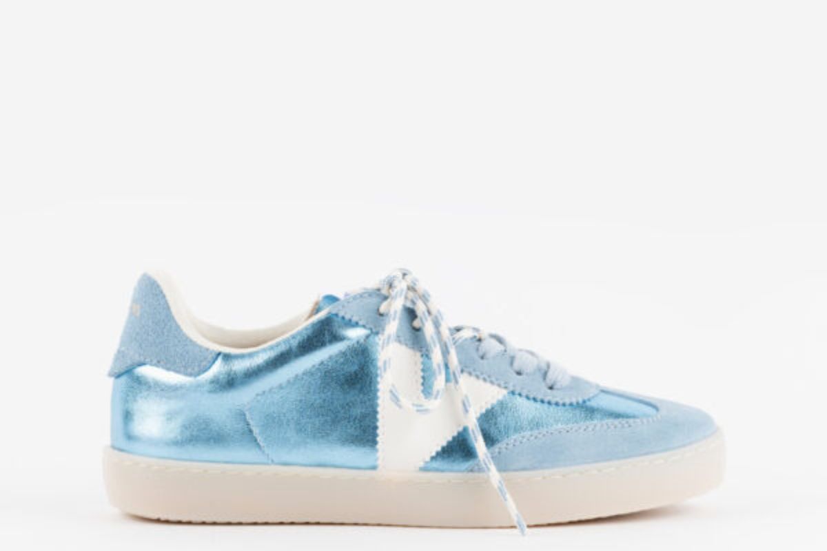 baskets victoria bleues métallisées