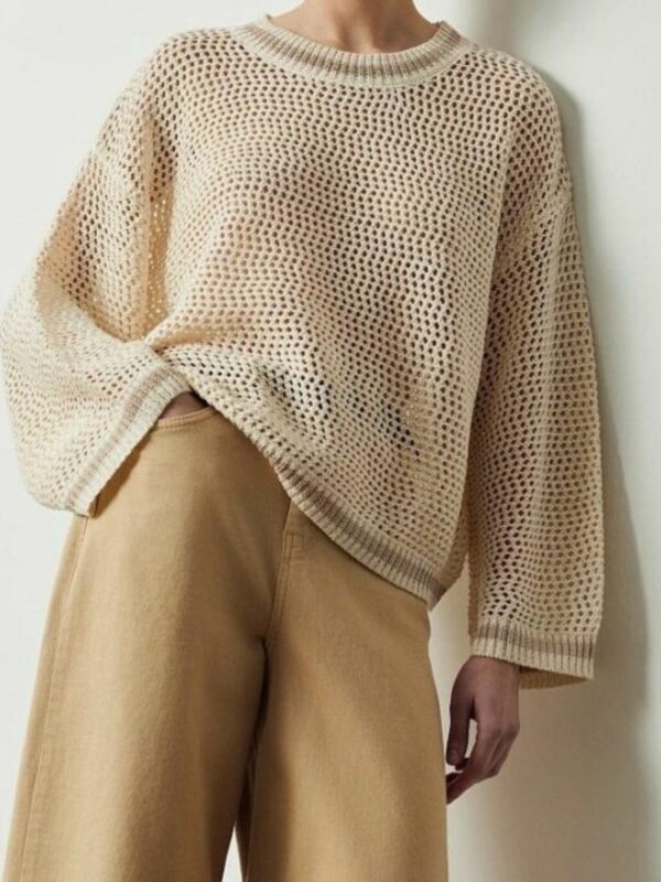 Pull ajouré femme ivoire BSB