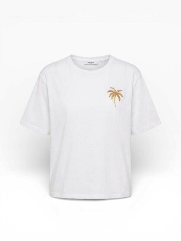 T-shirt palmier 100% coton LILI SIDONIO BLANC