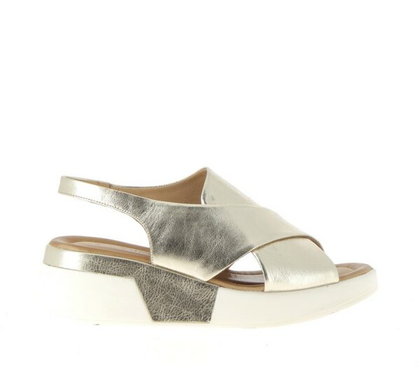 Sandales compensées Milly couleur OR Coco et Abricot