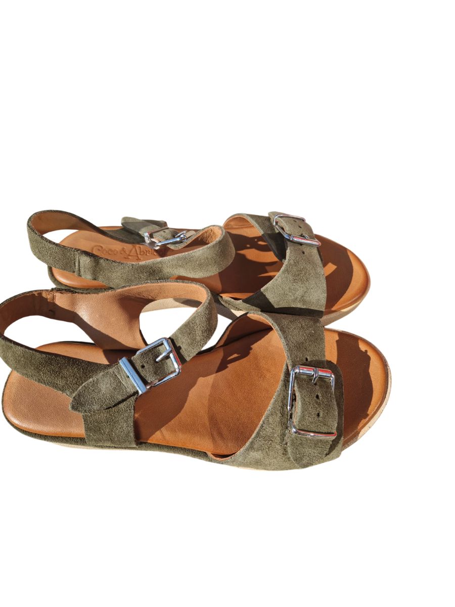 Sandales compensées Maillemort kaki Coco et Abricot – Image 2