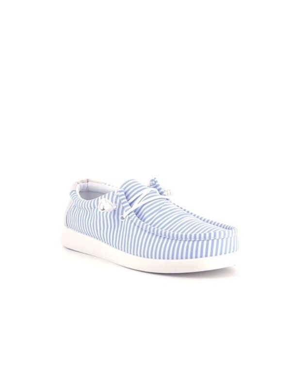 Mocassins en toile marinière bleu ciel UOMO