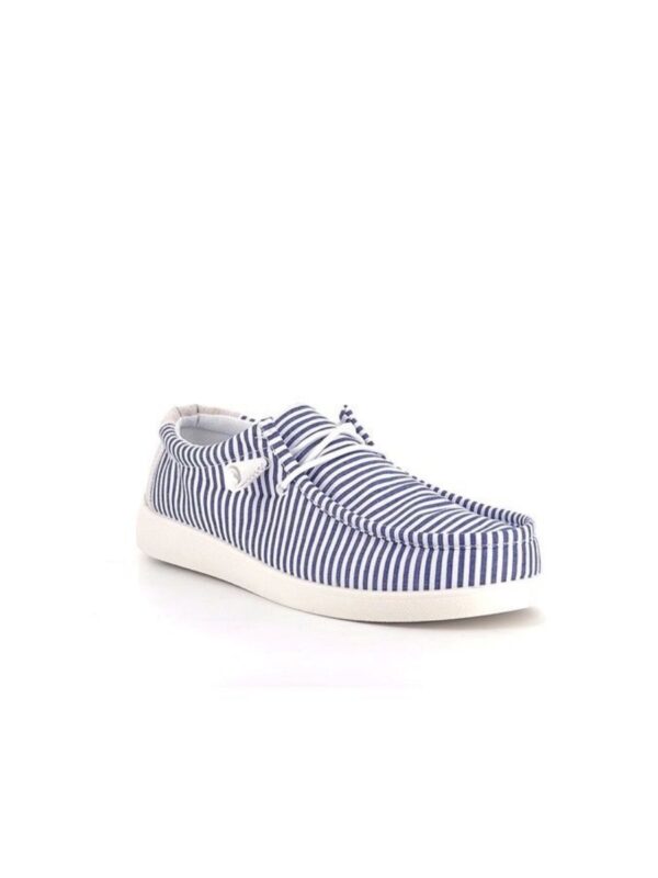 Mocassins en toile marinière bleu foncé UOMO