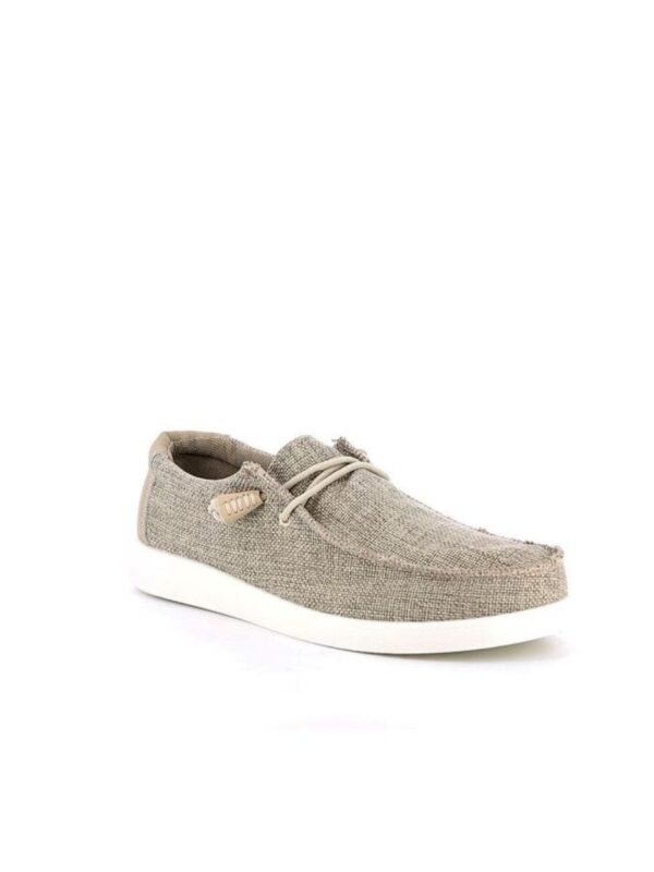 mocassins en toile gris UOMO