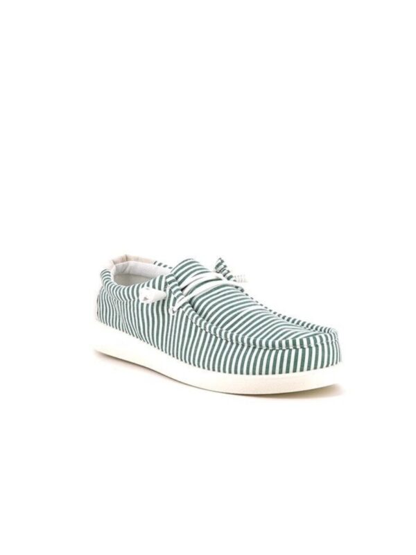 Mocassins en toile marinière vert UOMO