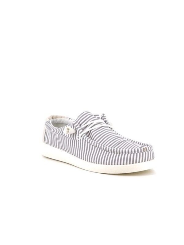 Mocassins en toile marinière gris UOMO