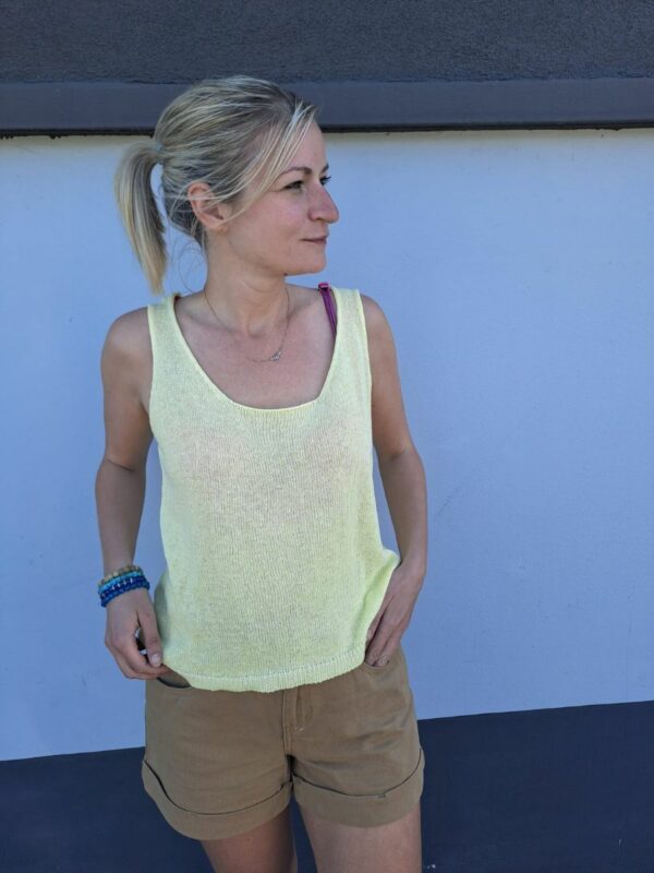 débardeur léger en maille jaune Alexandre Laurent