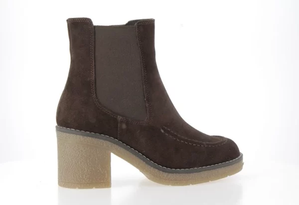 Bottines à talons semelle crêpe ETIVAL SUEDE - Chocolat