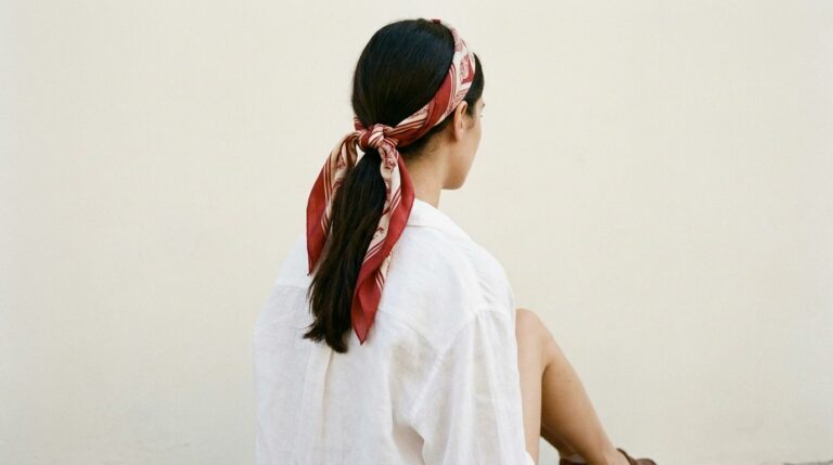 Dans les cheveux : bandeau, chouchou et esprit rétro — foulard