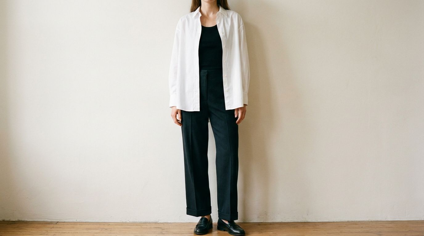 La version blanche, la plus polyvalente — chemise oversize