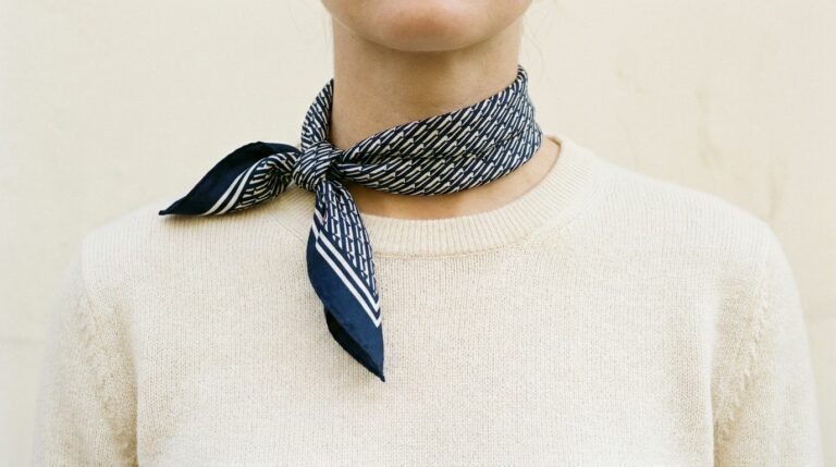 Le carré autour du cou — foulard carré