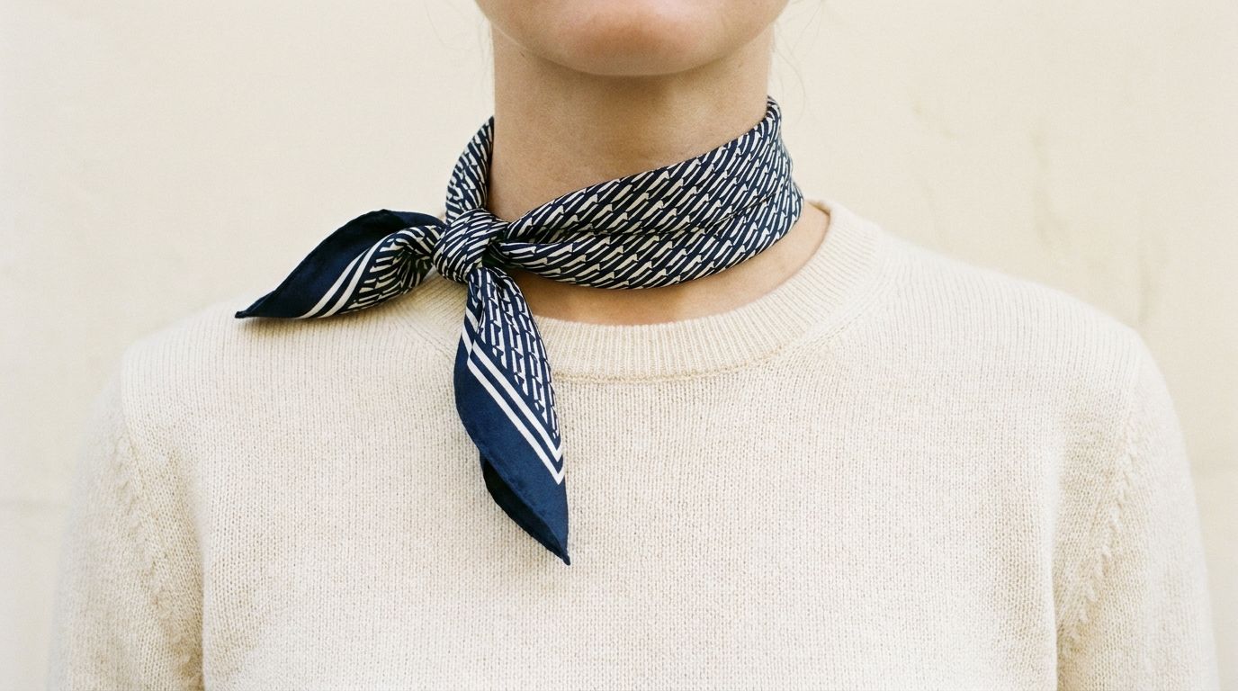 Le carré autour du cou — foulard carré