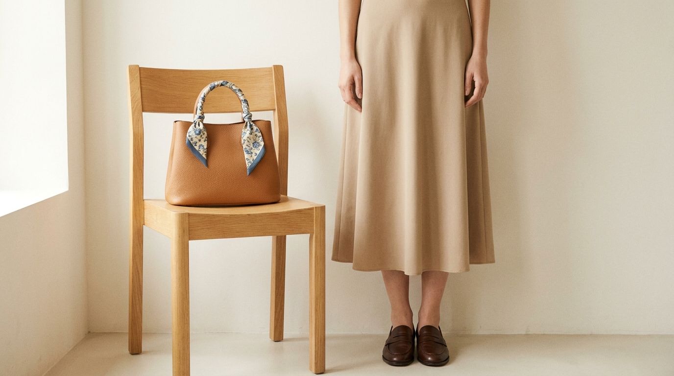Le carré au sac et à la taille — foulard carré