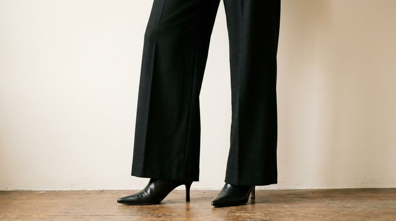 Bottines sous l’ourlet — pantalon large