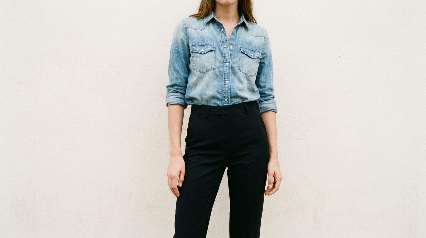Avec quel bas porter la chemise en jean — chemise en jean