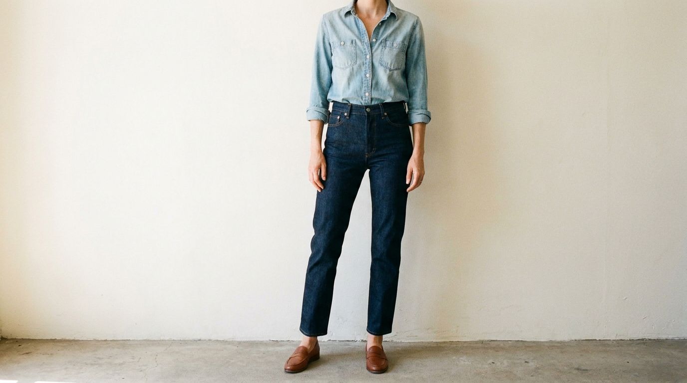 Rentrée, ouverte ou nouée — chemise en jean