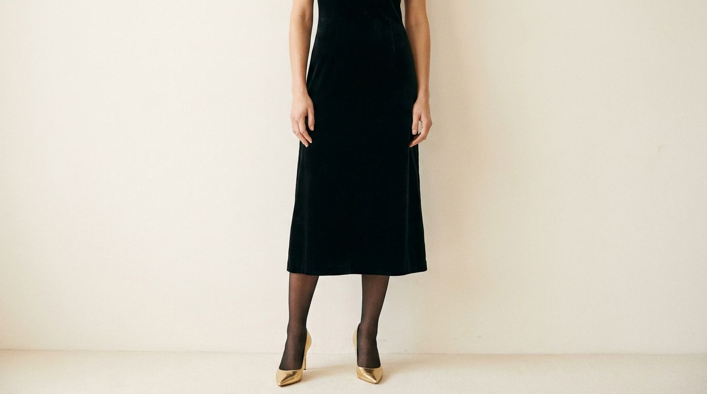 La robe noire selon la matière — robe noire hiver