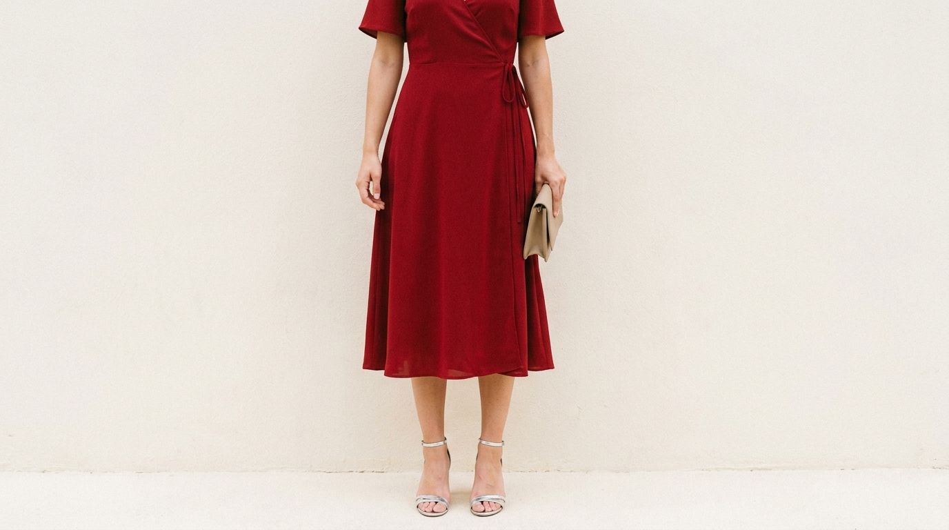 Robe rouge courte, midi ou longue — chaussure robe rouge