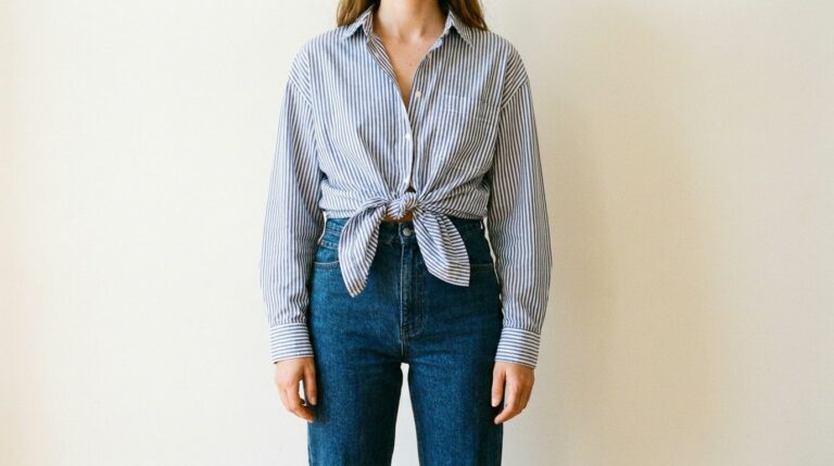 Marquer la taille : trois gestes — chemise oversize et jean