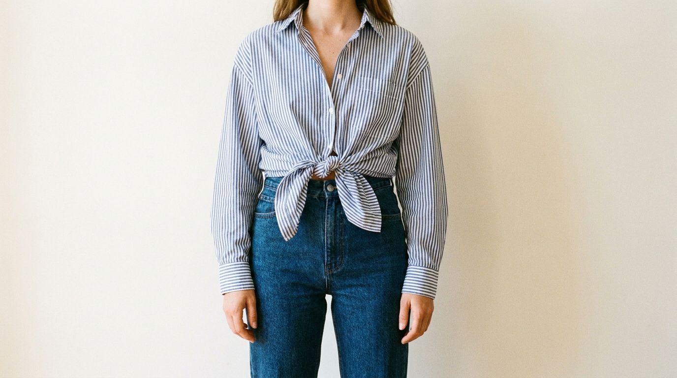 Marquer la taille : trois gestes — chemise oversize et jean