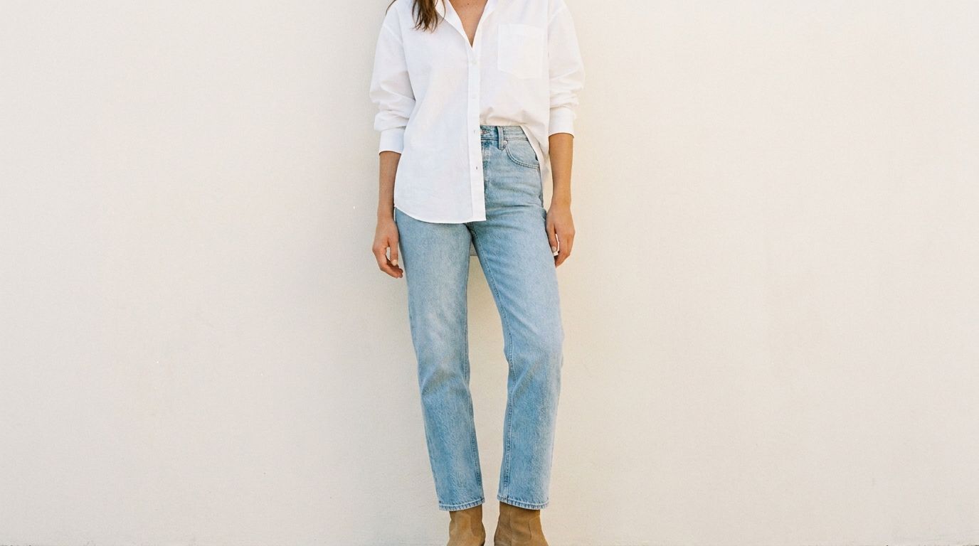 La bonne coupe de jean — chemise oversize et jean